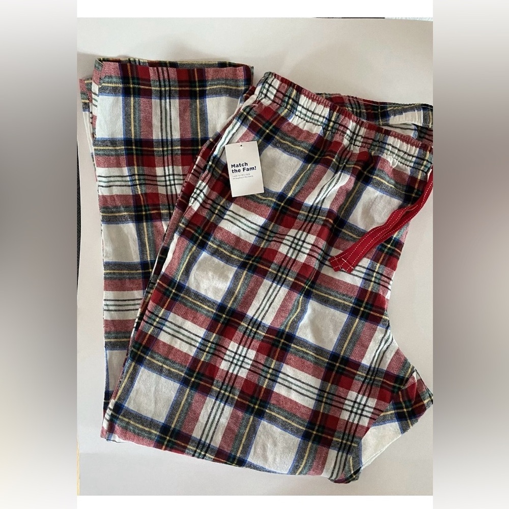 Men's Old Navy  Flannel Pajama Sleep Pants Size XXL Red And White Plaid Cotton